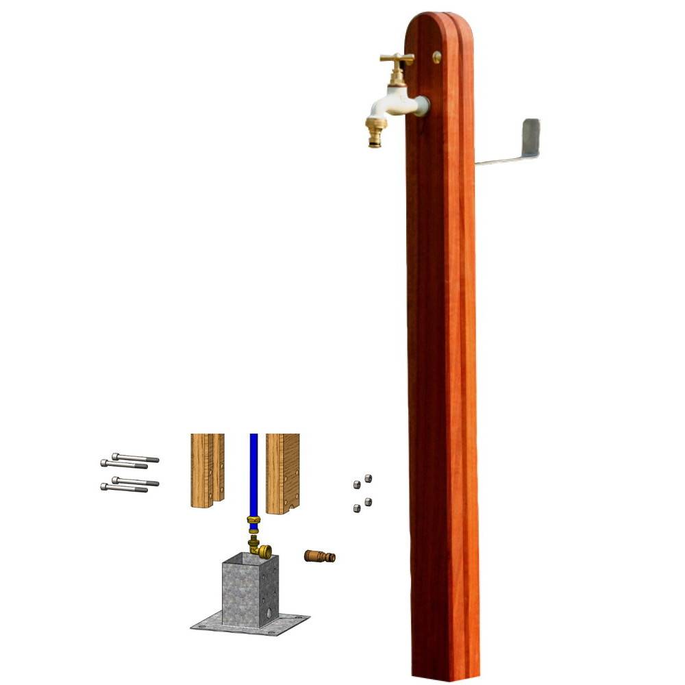 Borne de jardin sur socle à visser, raccord rapide mâle, hauteur 1,10 m Boutté