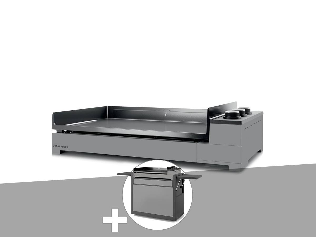 Forge Adour - Plancha gaz Premium 75 acier avec chariot - Forge Adour