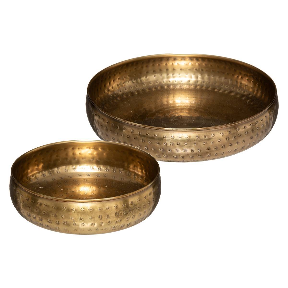 Atmosphera - Set de 2 coupes "Oasis" métal doré D20/30,5cm - Atmosphera Créateur d'intérieur - Imagen 1