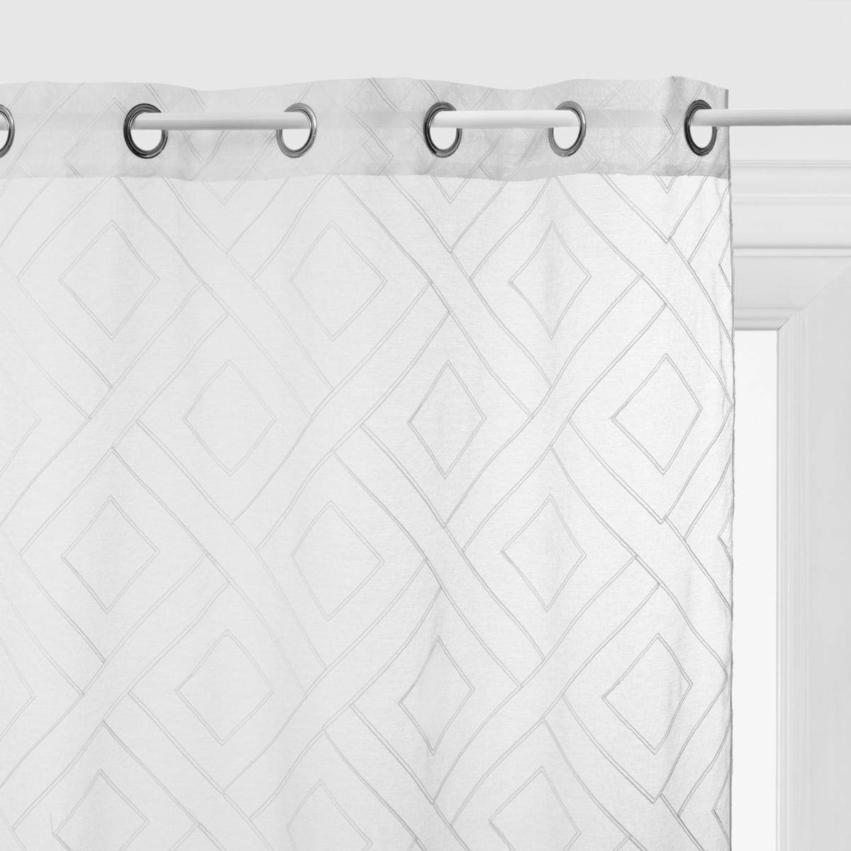 Atmosphera - Voilage brodé "Etnik" blanc 140x240cm - Atmosphera Créateur d'intérieur - Imagen 2