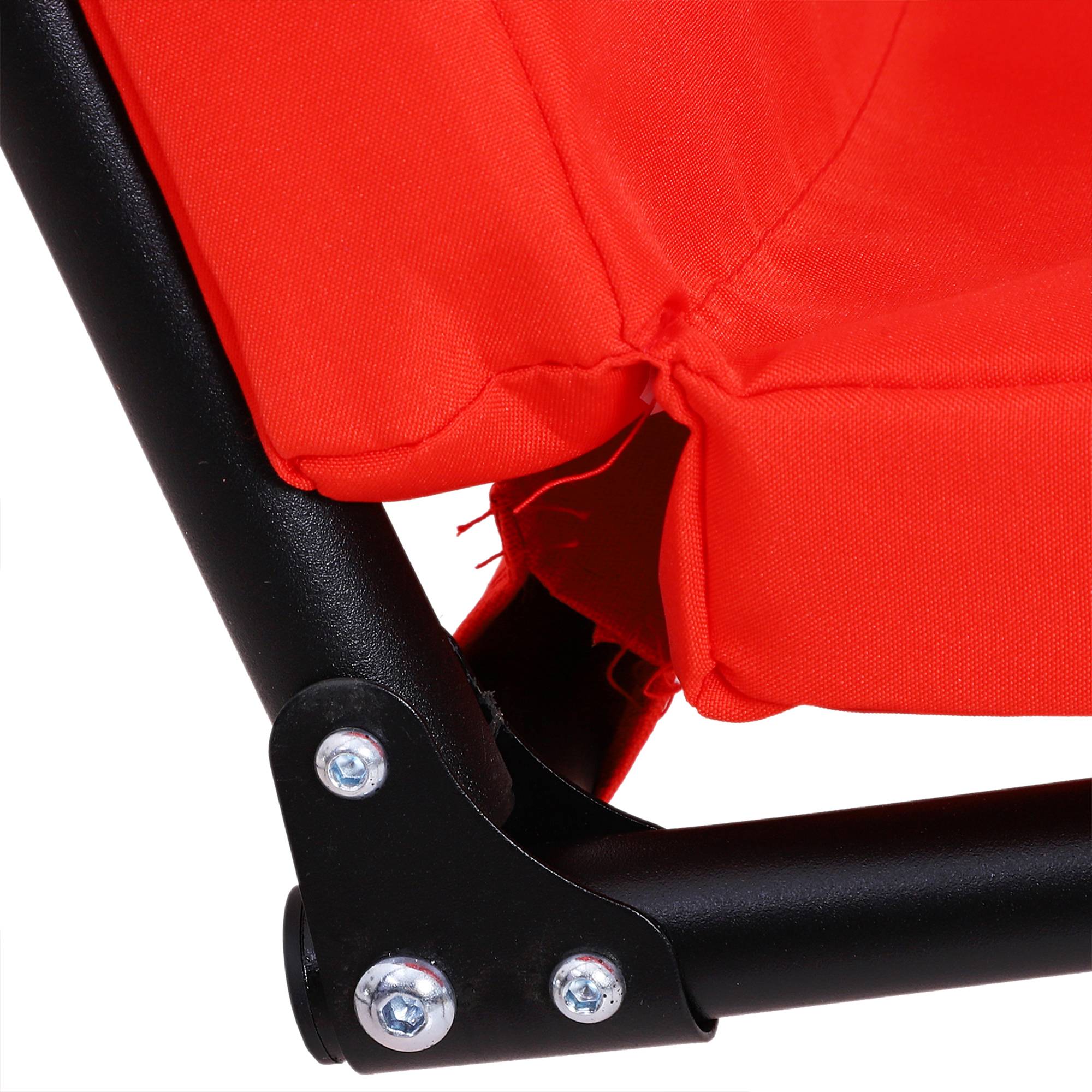 Outsunny - Balancelle de jardin 3 places toit inclinaison réglable coussins assise et dossier 1,72L x 1,1l x 1,52H m acier noir polyester rouge - Outsunny - Imagen 9