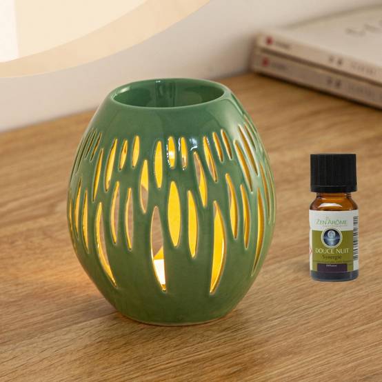 Brûle-Parfum Céramy Ovali Vert Olive 45 ml - Atmosphère Parfumée - Artisanat Contemporain - Déco Cadeau Minimaliste - H 12,5 cm - Image 6