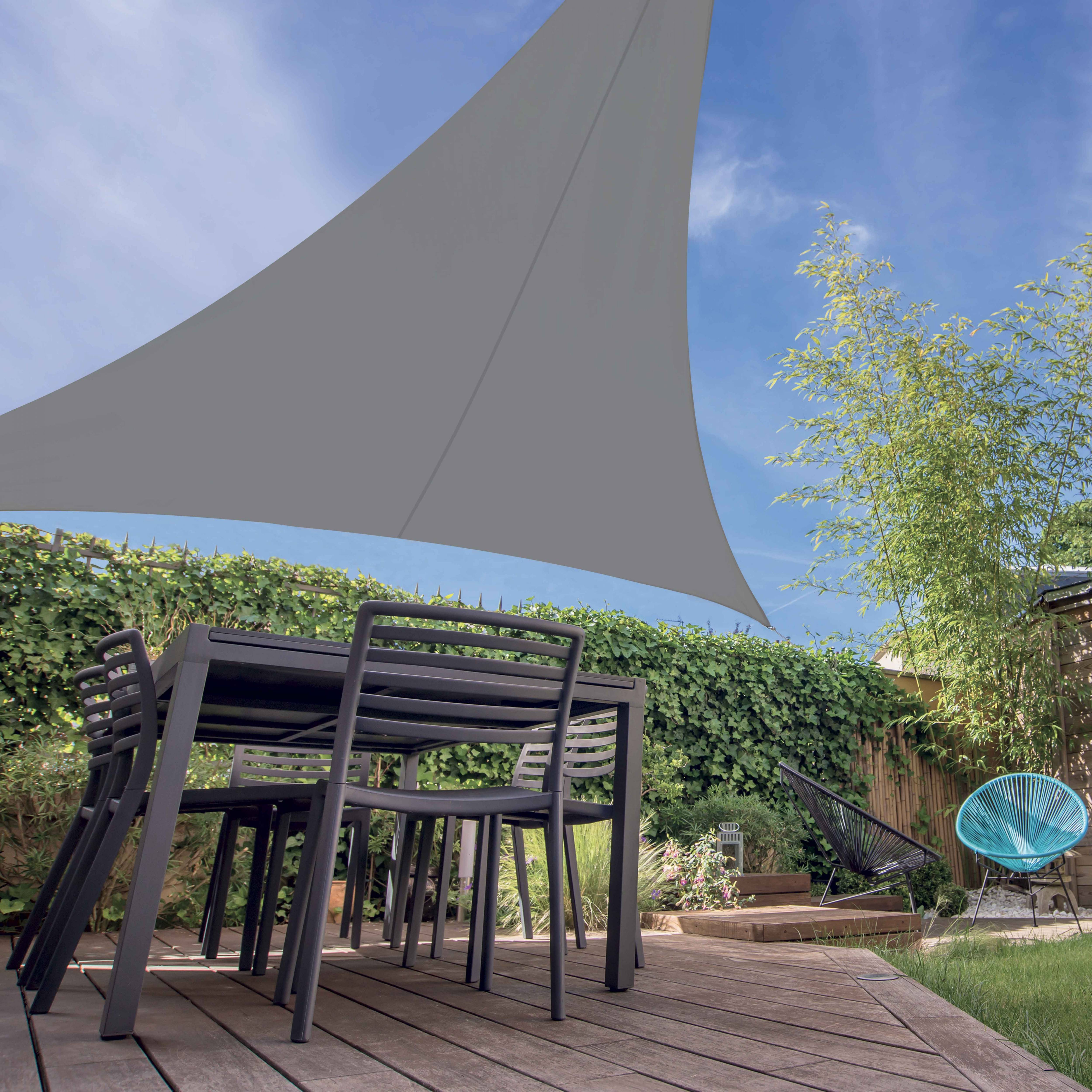Oviala - Voile d'ombrage triangulaire extensible 3,60 m gris
- Oviala - Imagen 3