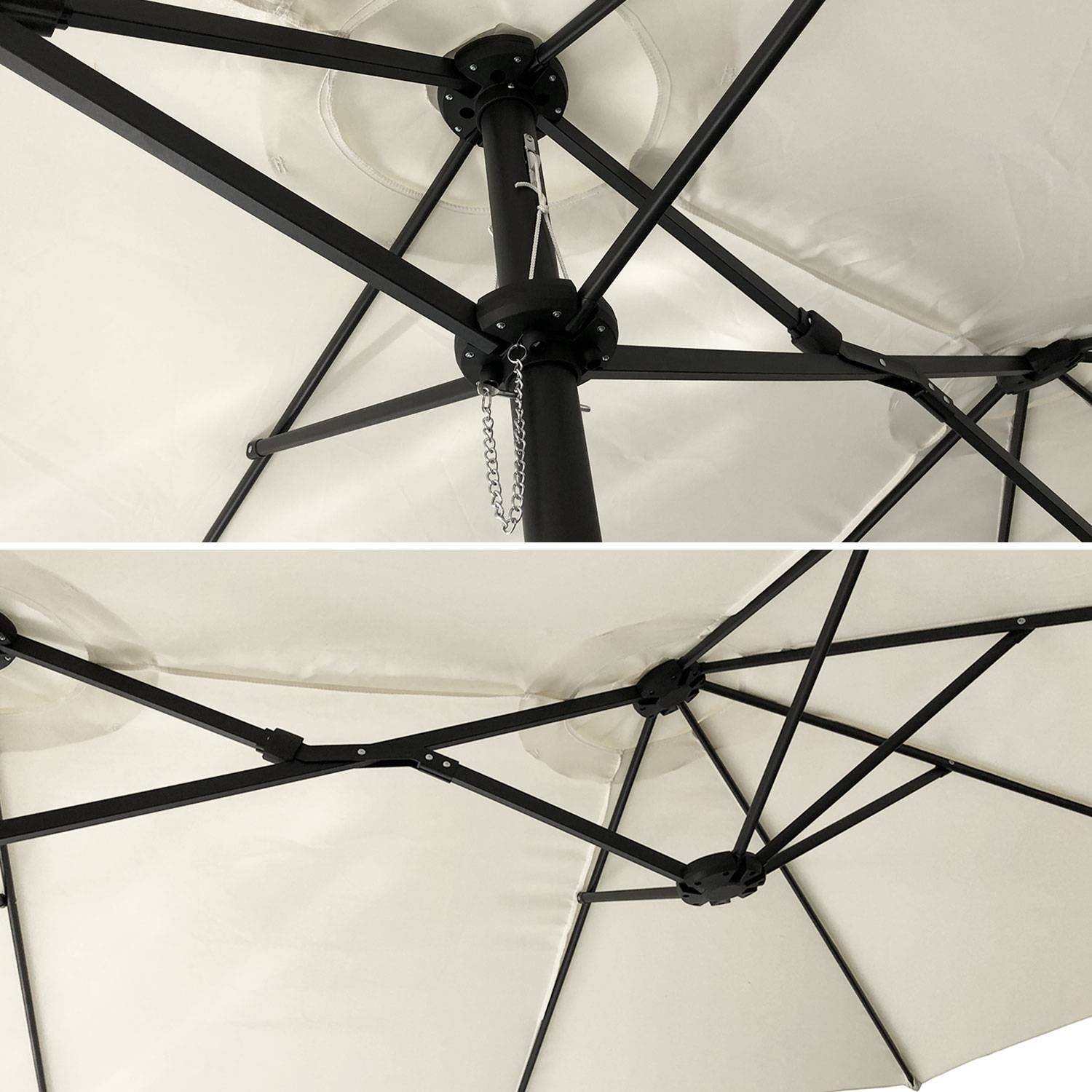 Happy Garden - Parasol double 2,7x4,6m LINAI beige - HAPPY GARDEN - Imagen 3