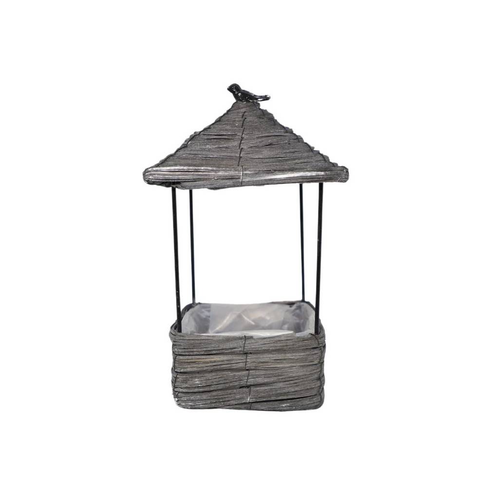 Coupe en osier gris 17 x 17 x 33 cm Chemin de campagne - Imagen 1