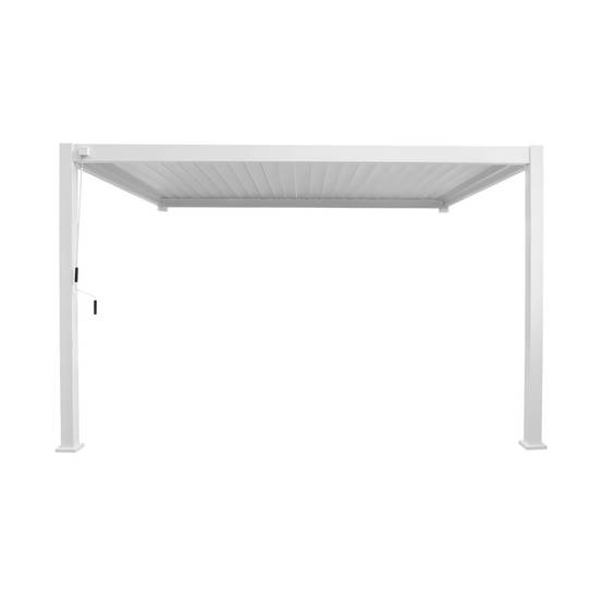 sweeek - Pergola bioclimatique aluminium blanc adossée lames orientables 4x3m Triomphe | sweeek - Image 5
