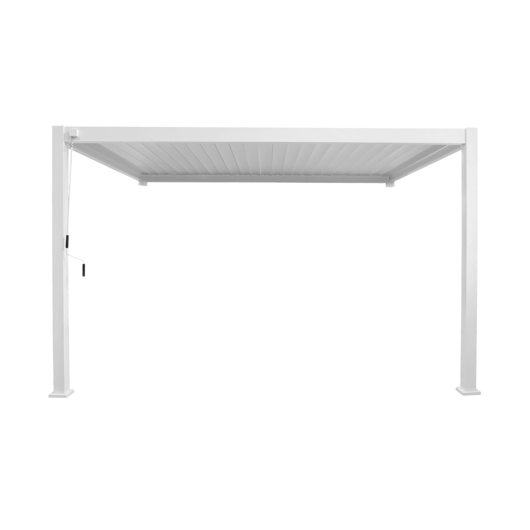 sweeek - Pergola bioclimatique aluminium blanc adossée lames orientables 4x3m Triomphe  | sweeek - Image 5