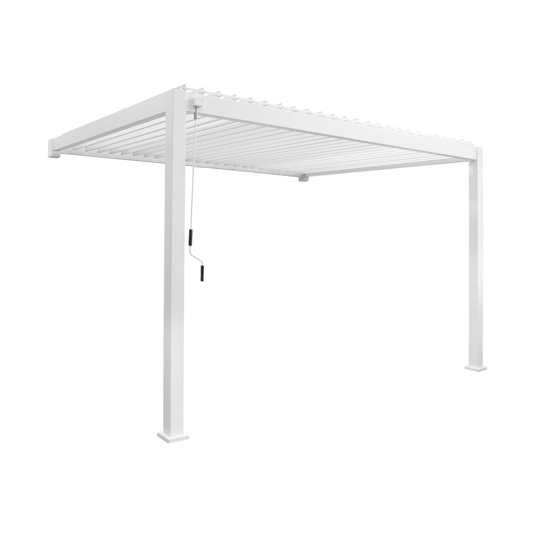 sweeek - Pergola bioclimatique aluminium blanc adossée lames orientables 4x3m Triomphe  | sweeek - Image 2