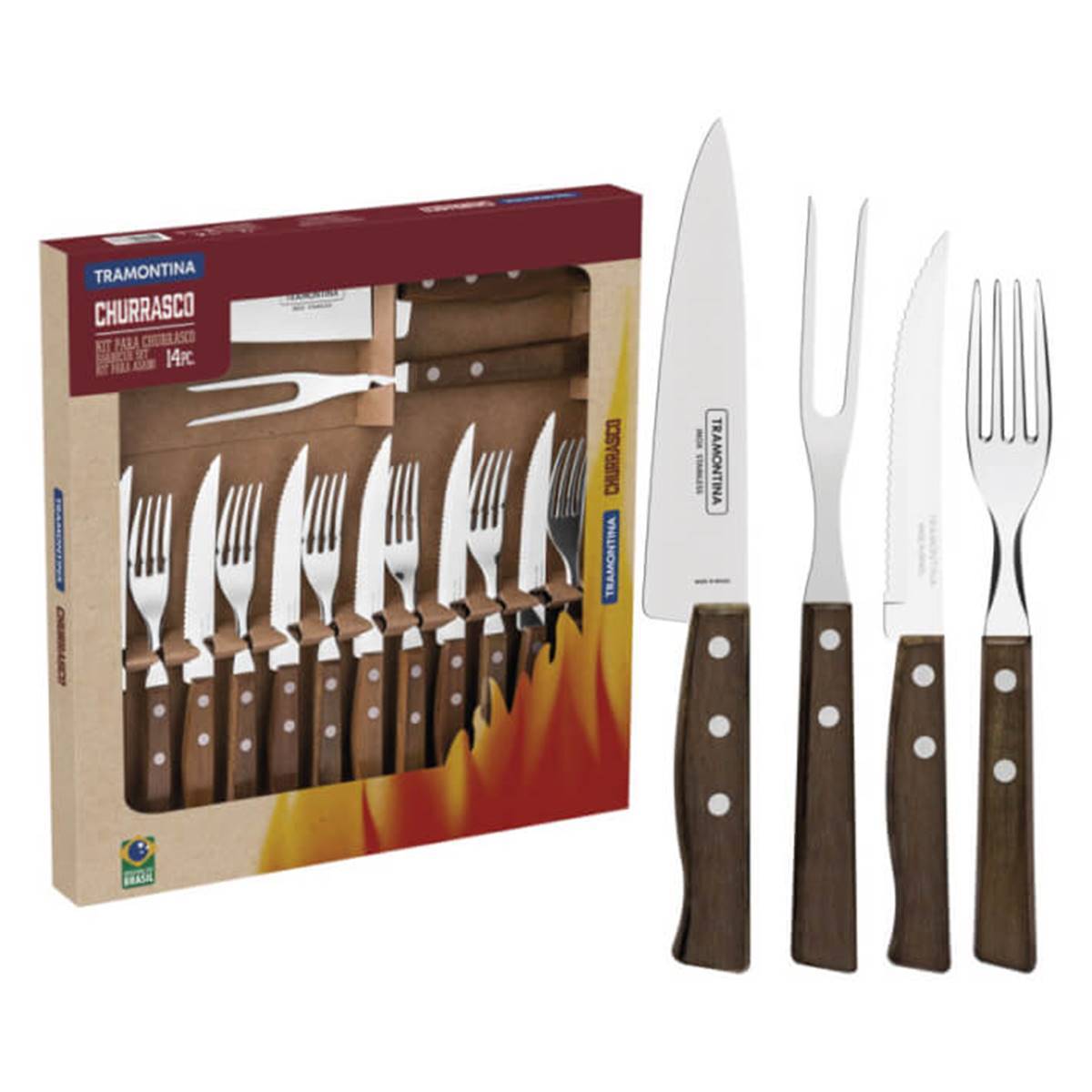 Jeu de couteaux, fourchettes et kit découpe Steak - 14 pièces - Image 1