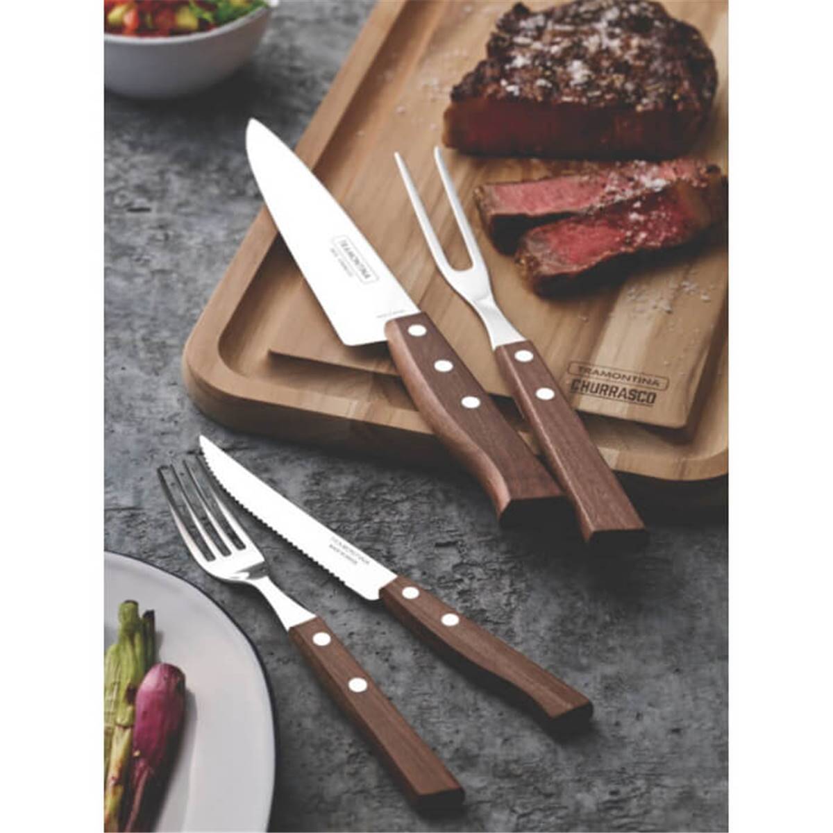 Jeu de couteaux, fourchettes et kit découpe Steak - 14 pièces - Image 2