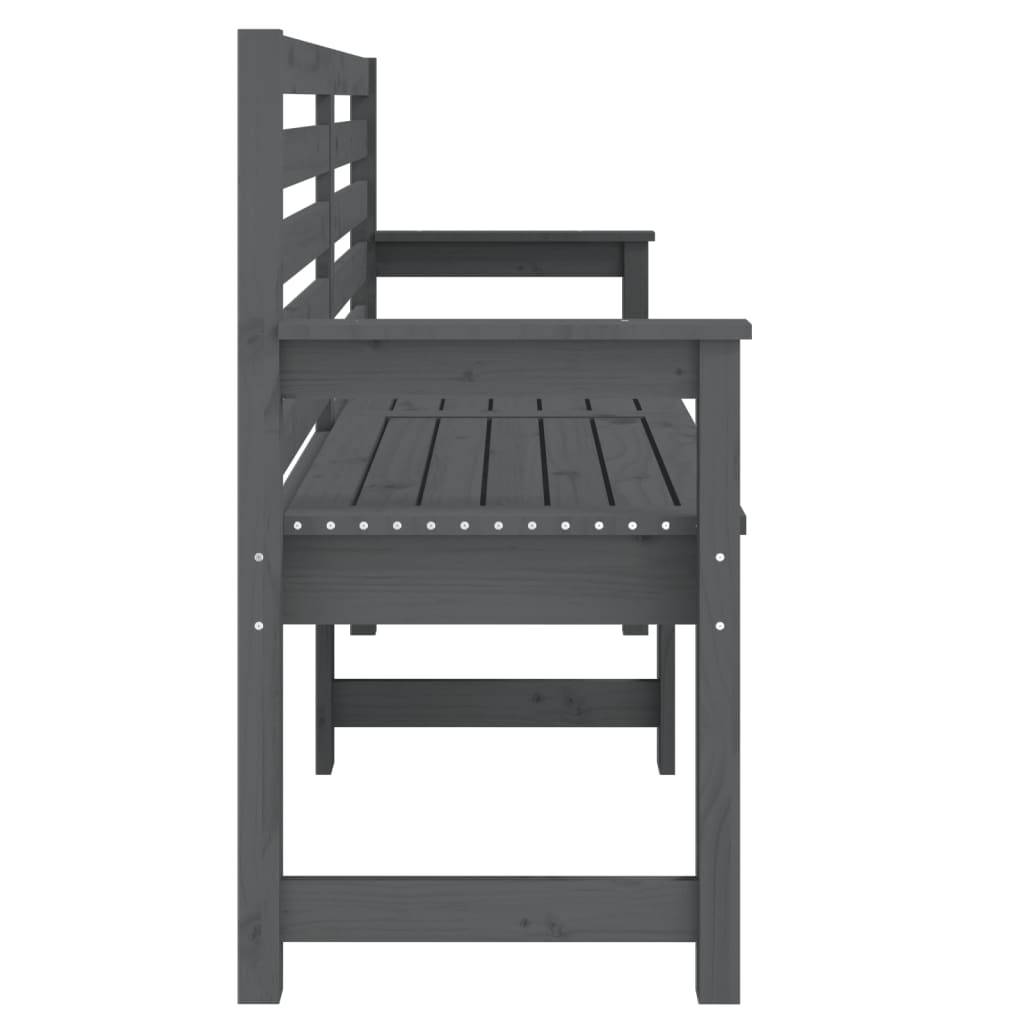 Helloshop26 - Banc de jardin meuble de patio d'extérieur terrasse 159,5 x 48 x 91,5 cm bois massif de pin gris - Imagen 3