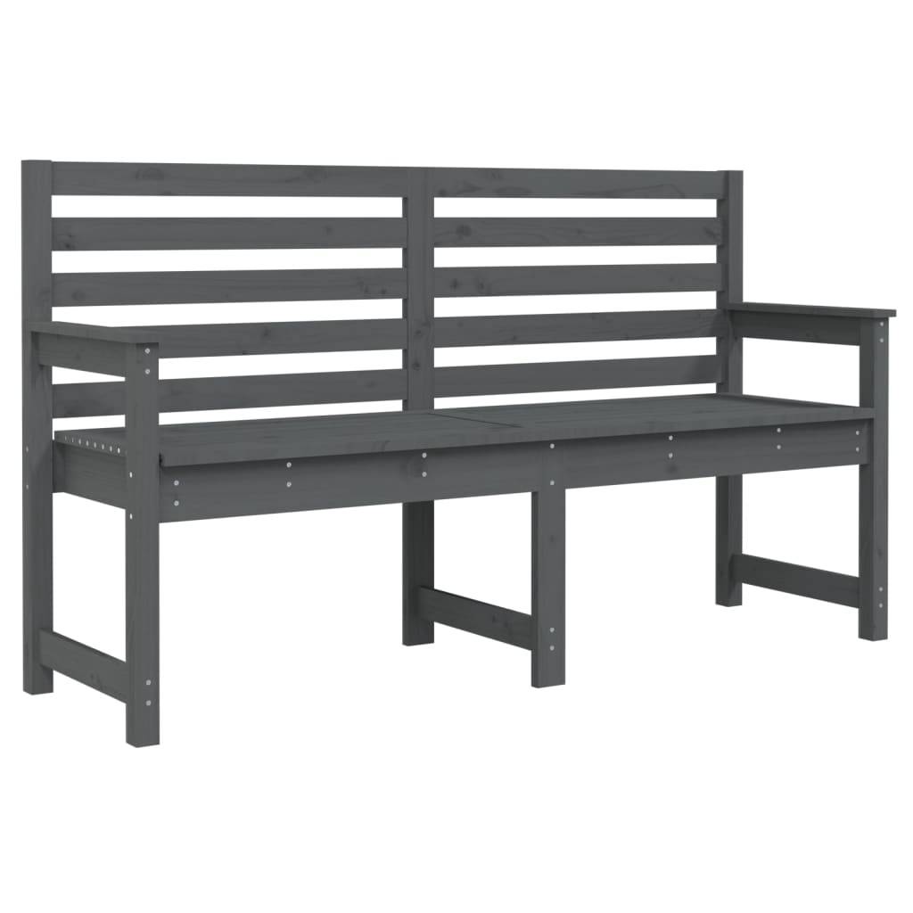 Helloshop26 - Banc de jardin meuble de patio d'extérieur terrasse 159,5 x 48 x 91,5 cm bois massif de pin gris - Imagen 1