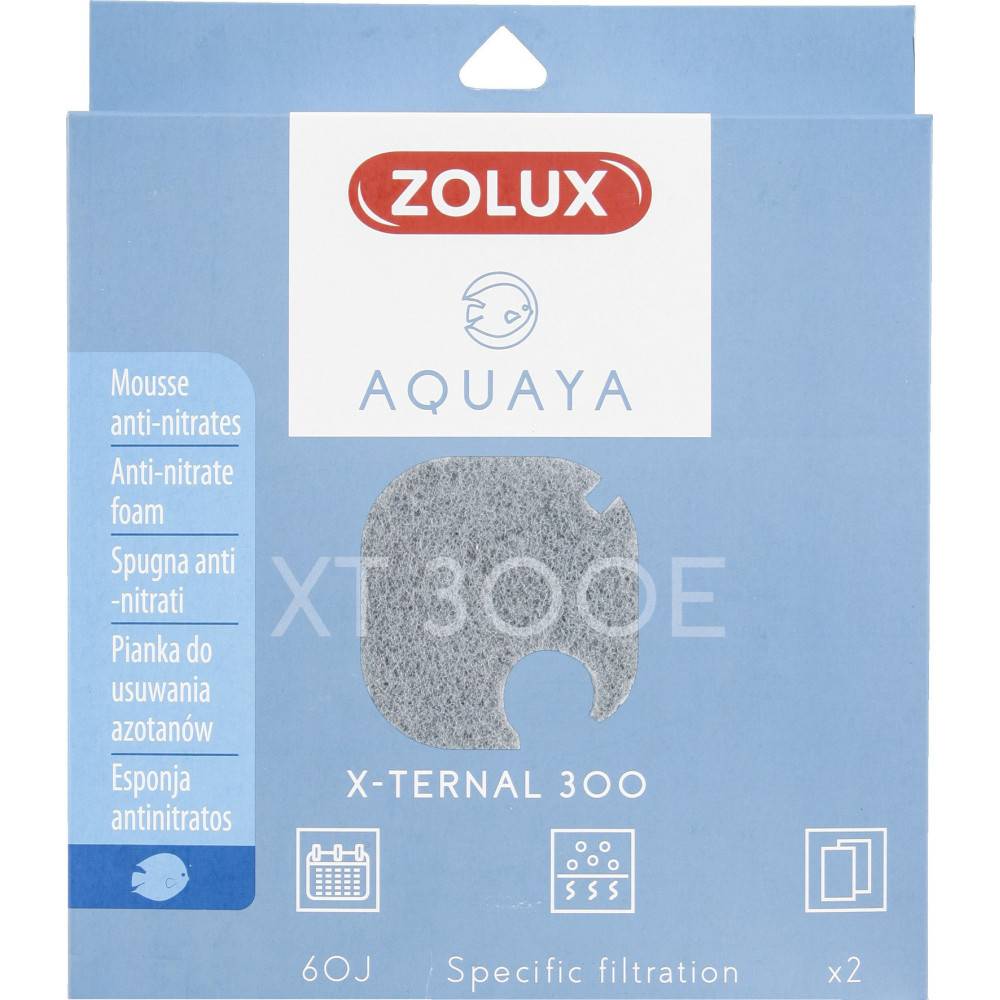 Zolux - Filtre pour pompe x-ternal 300, filtre XT 300 E mousse anti nitrates x 2 pour aquarium. - Imagen 1