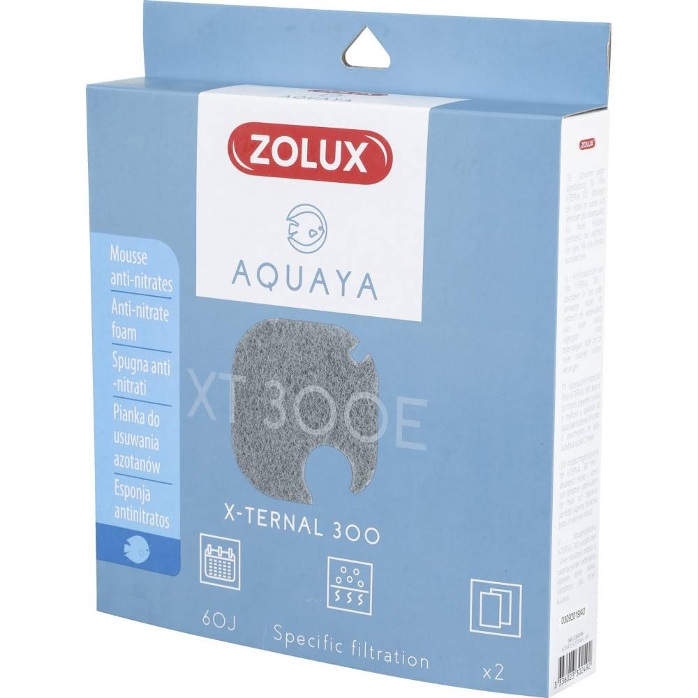 Zolux - Filtre pour pompe x-ternal 300, filtre XT 300 E mousse anti nitrates x 2 pour aquarium. - Imagen 2