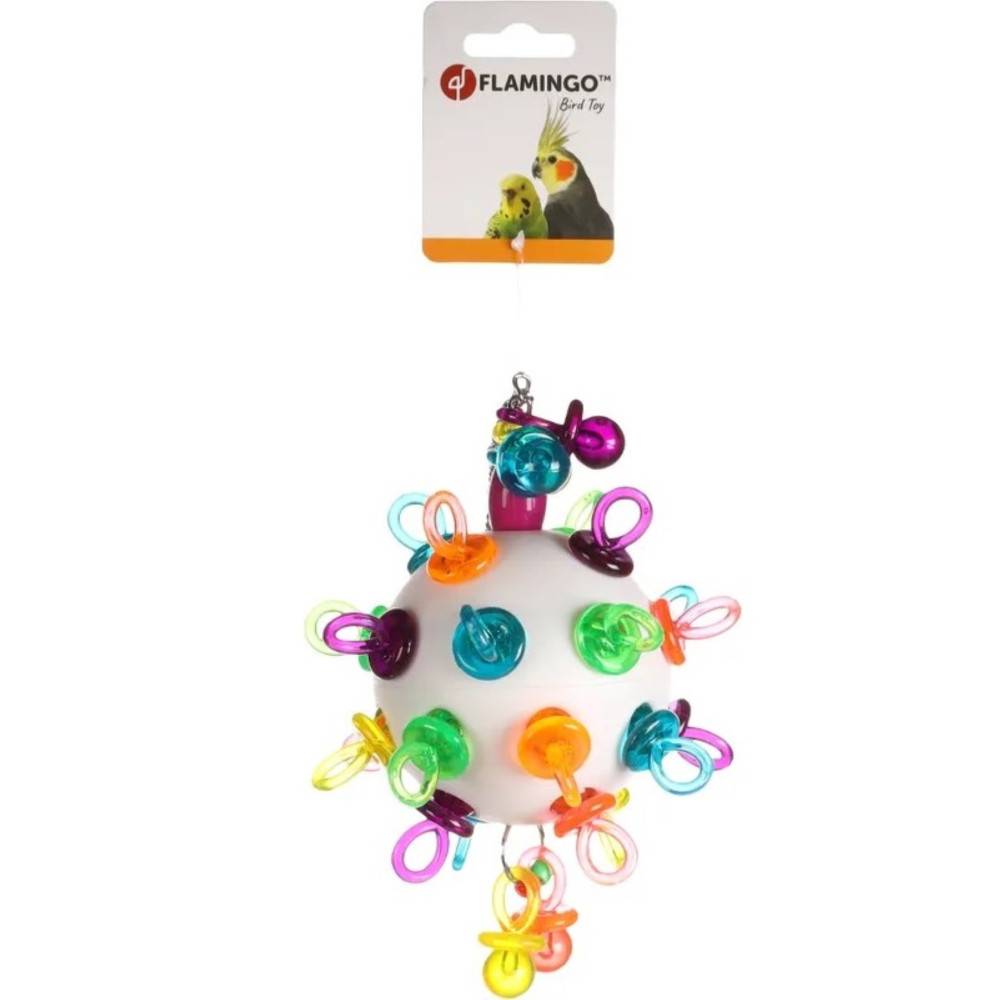 Flamingo - Jouet balle tétines ø 14 cm pour perruches - Imagen 3