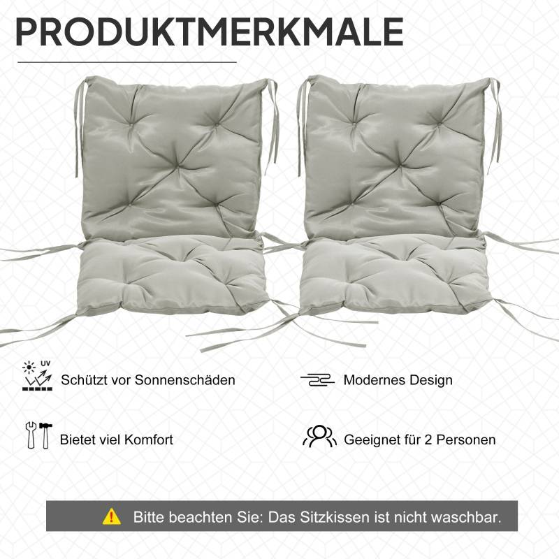 PANGIVO - Coussin d’assise en polyester, gris clair, 98 x 50 x 8 cm - PANGIVO - Image 5