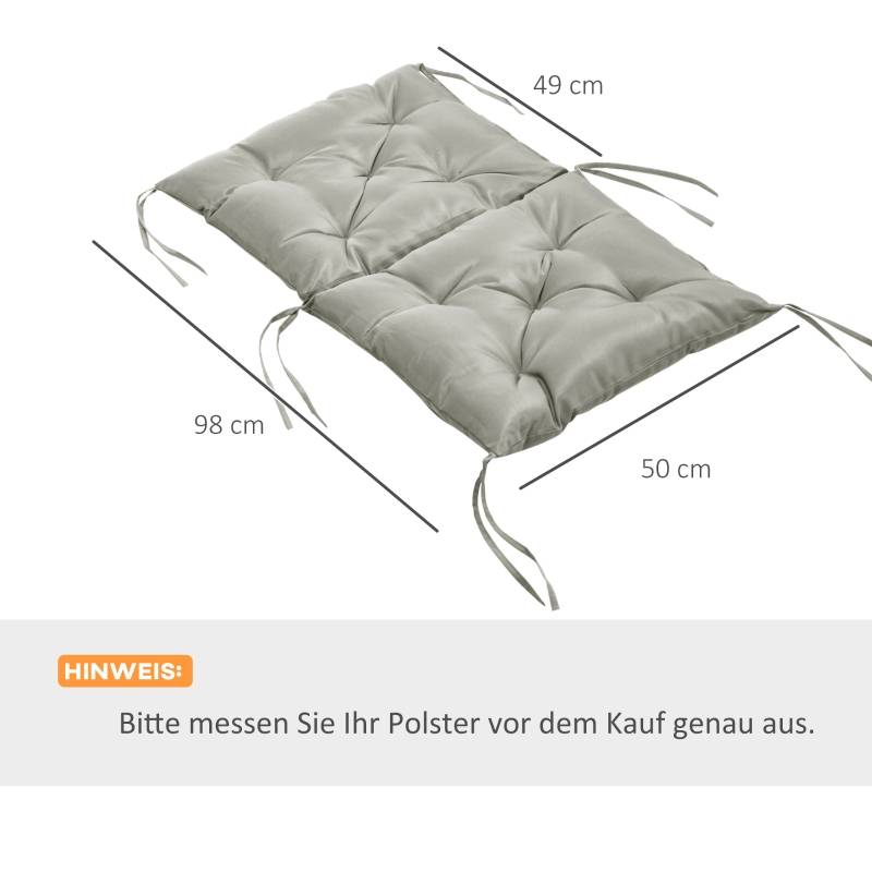 PANGIVO - Coussin d’assise en polyester, gris clair, 98 x 50 x 8 cm - PANGIVO - Image 3