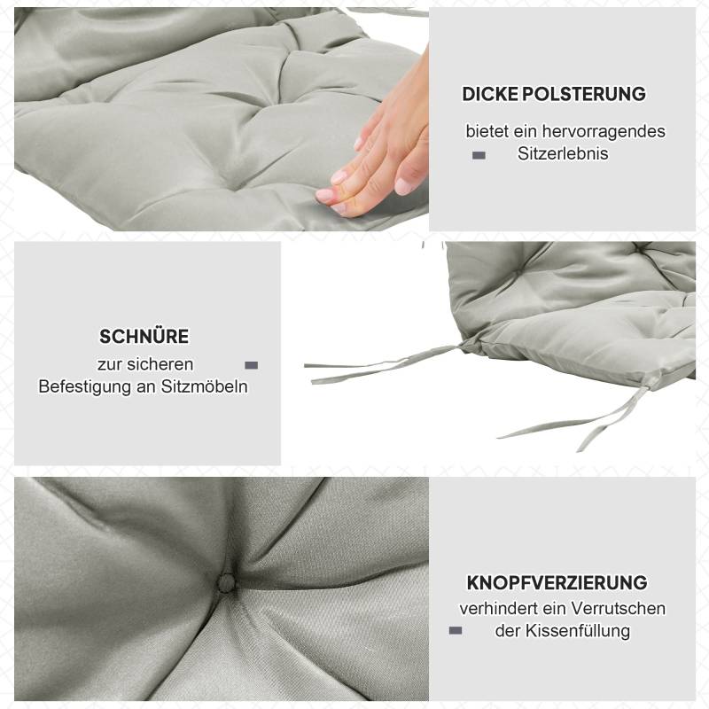 PANGIVO - Coussin d’assise en polyester, gris clair, 98 x 50 x 8 cm - PANGIVO - Image 6