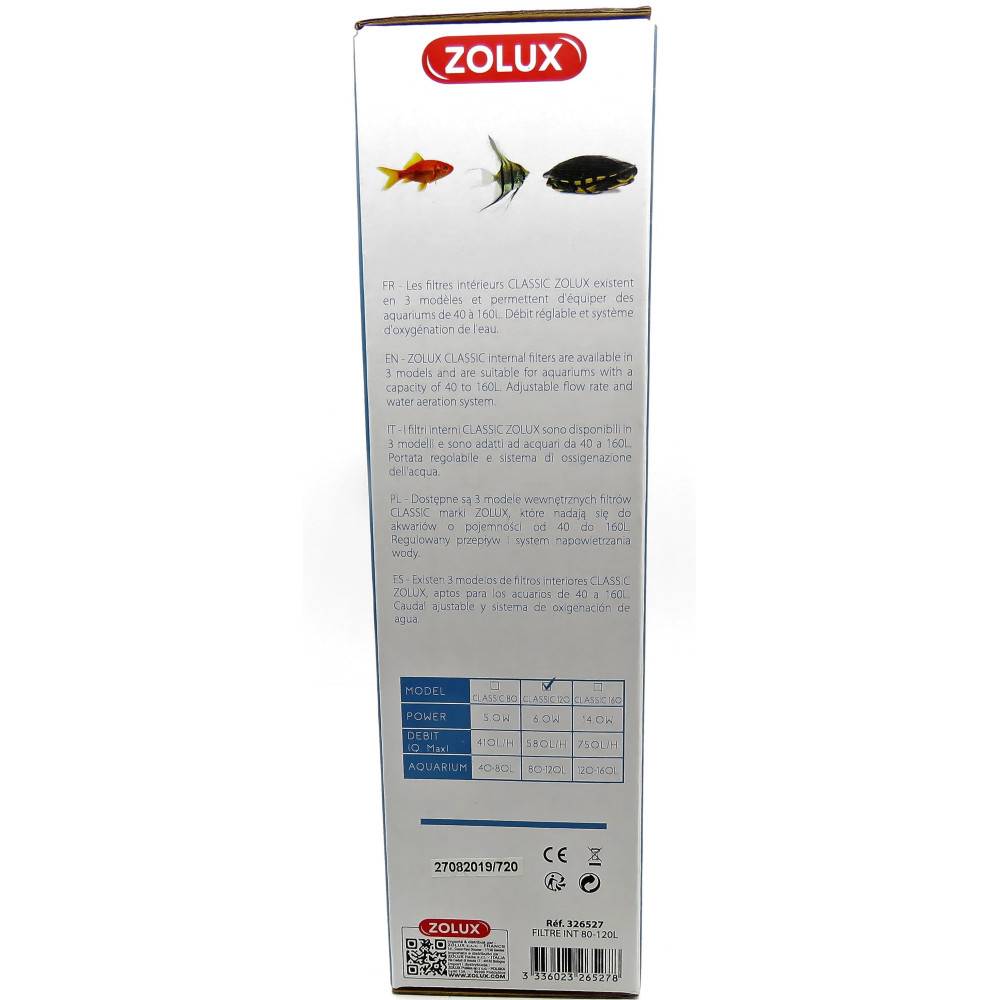 Zolux - Filtration intérieure classic 120 zolux 6 W pour aquarium de 80 à 120 L. - Imagen 4