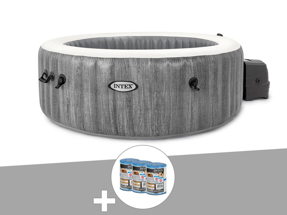 Kit spa gonflable Intex PureSpa Baltik rond Bulles 6 places + 6 filtres - Imagen 1