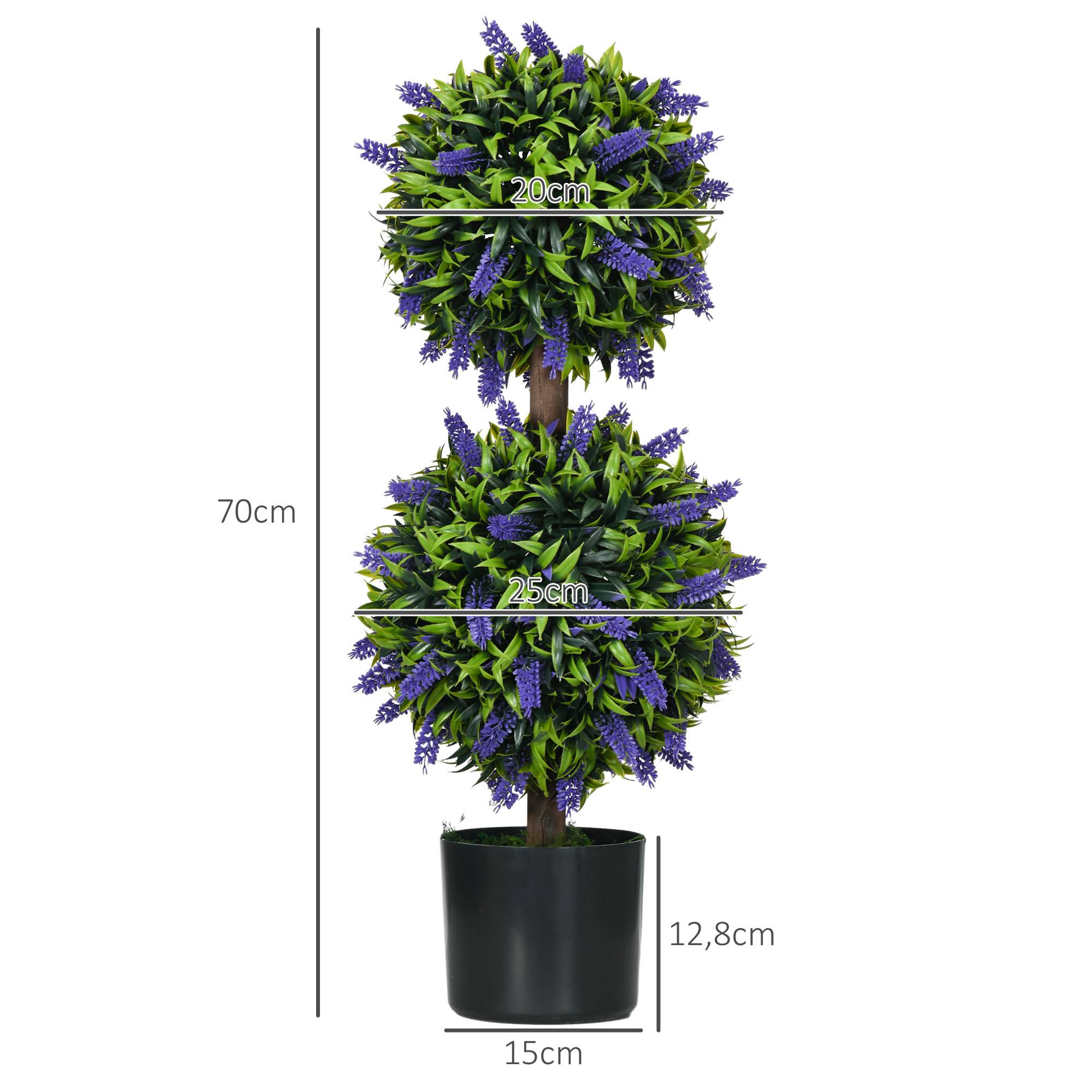 Lot de 2 plantes artificielles résistantes UV en pot, 70 cm, salon, jardin - Image 5