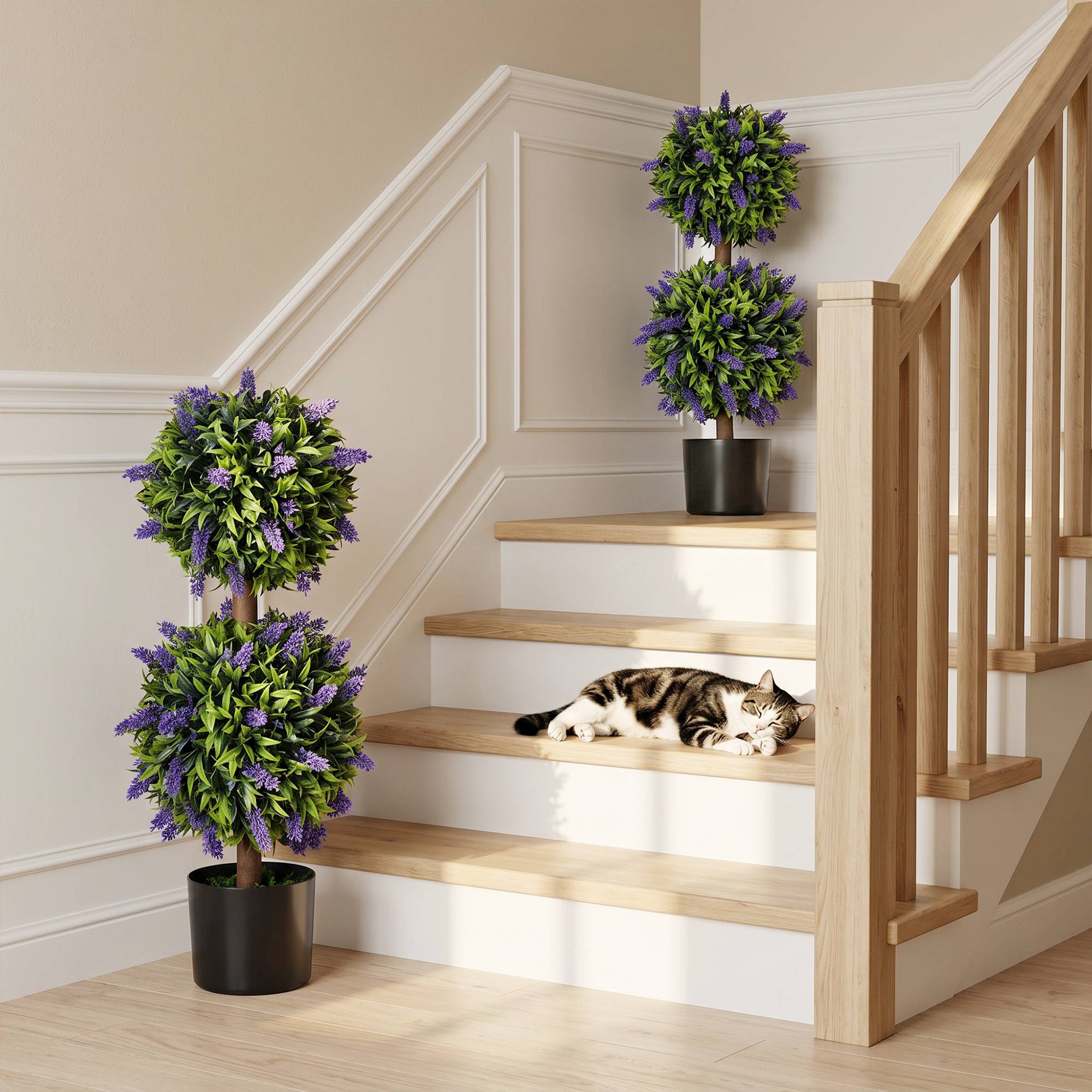 Lot de 2 plantes artificielles résistantes UV en pot, 70 cm, salon, jardin - Image 10