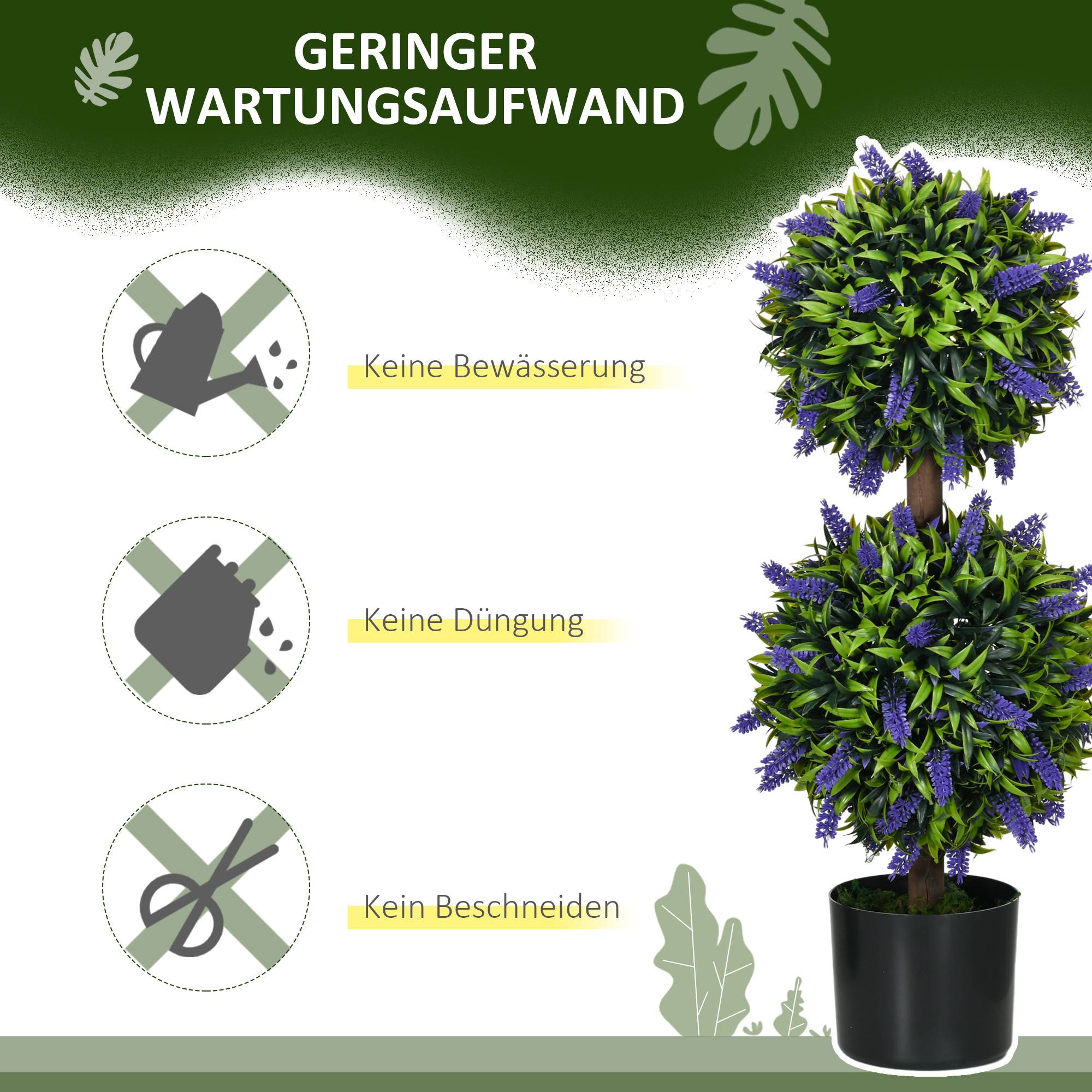 Lot de 2 plantes artificielles résistantes UV en pot, 70 cm, salon, jardin - Image 8