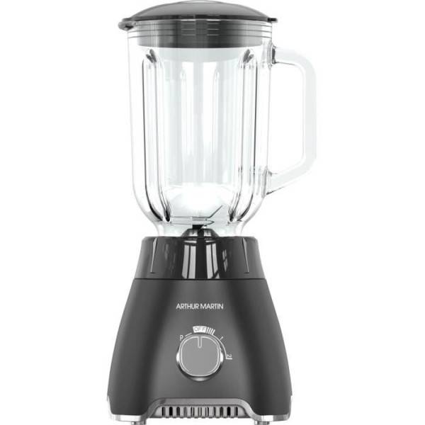 Blender  - ARTHUR MARTIN - AMPB40 -Bol en verre gradué 1,5L - 400W - 2 vitesses + pulse - Gris - Image 1