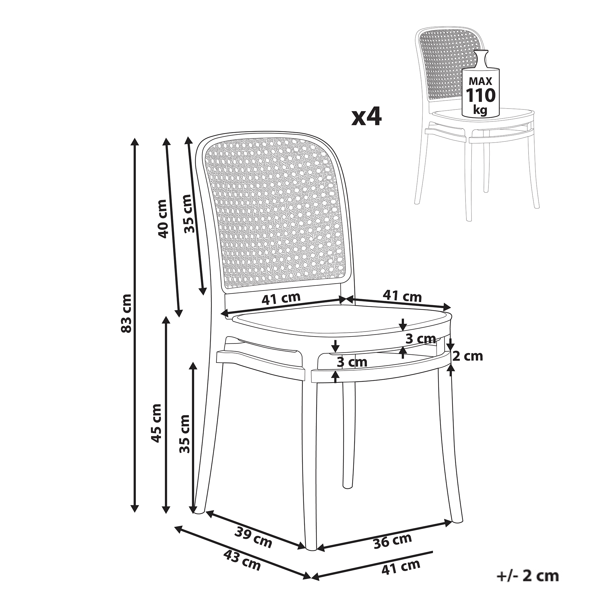 Beliani - Chaise de jardin Polypropylène Beige PLOSE - Beliani - Imagen 3