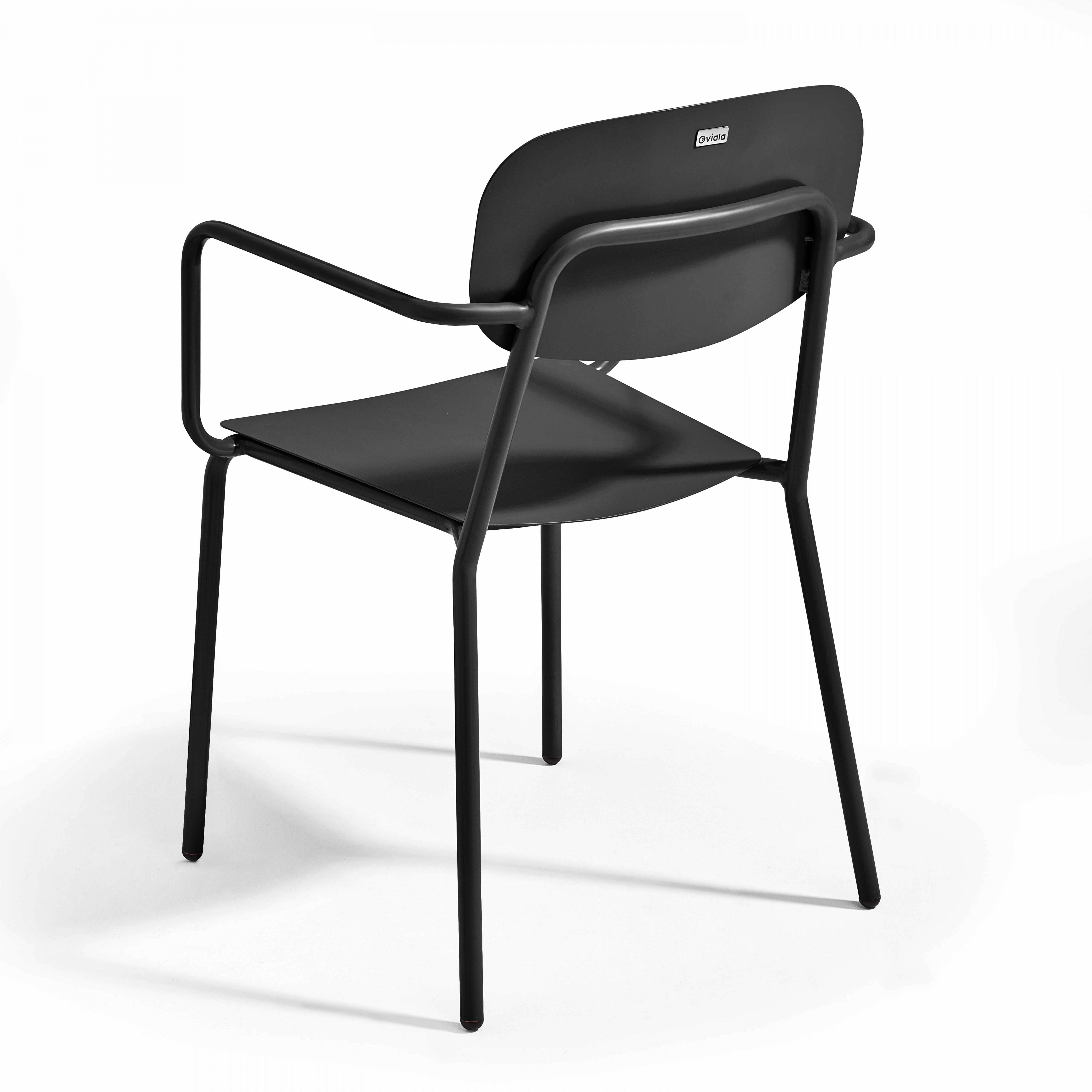 Oviala - Ensemble table de jardin et 2 fauteuils en aluminium noir Bristol - Oviala - Imagen 5