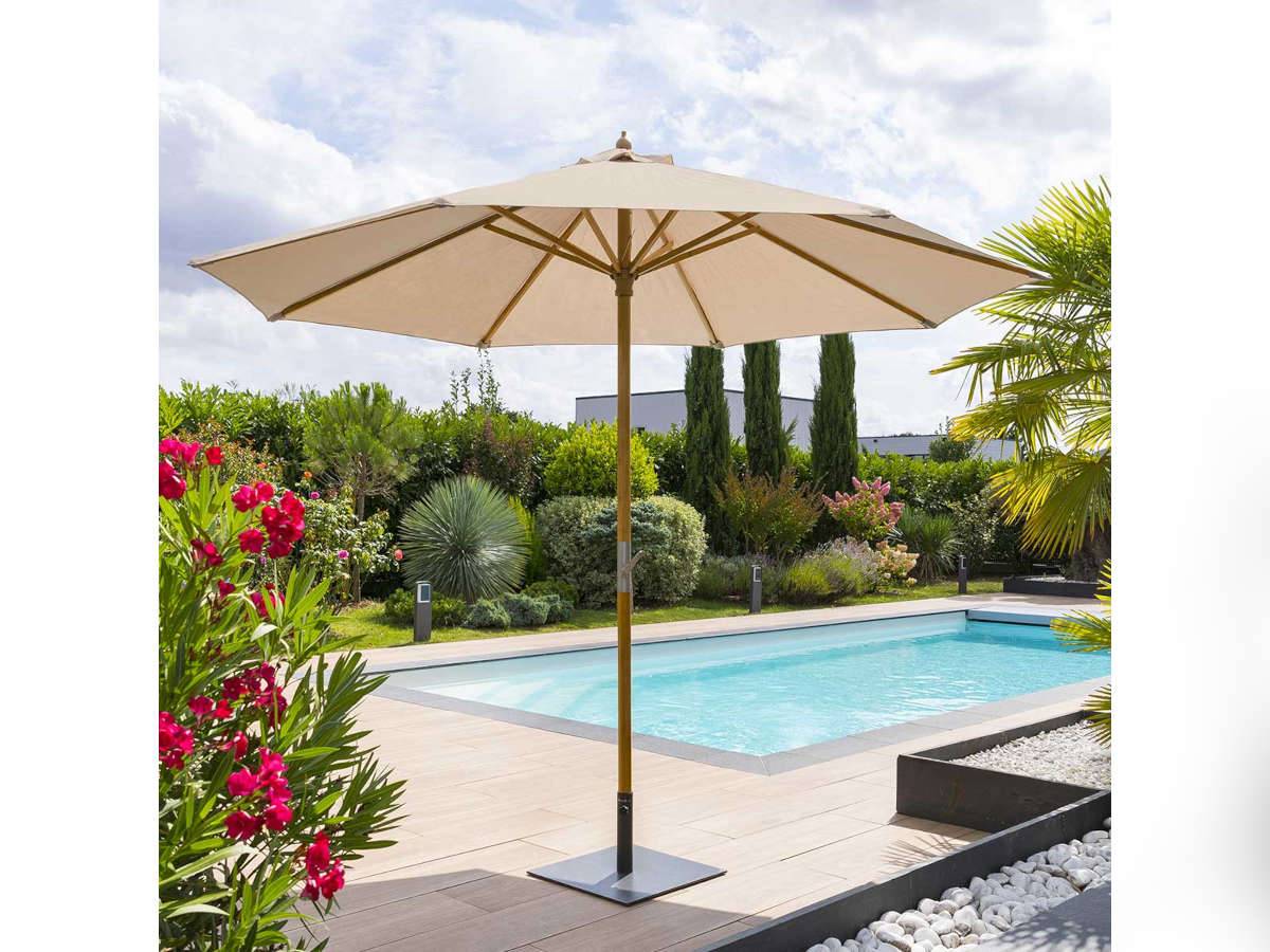 Hesperide - Parasol droit rond Tinaei Taupe - 3 m + Housse protection - Hespéride - Imagen 2