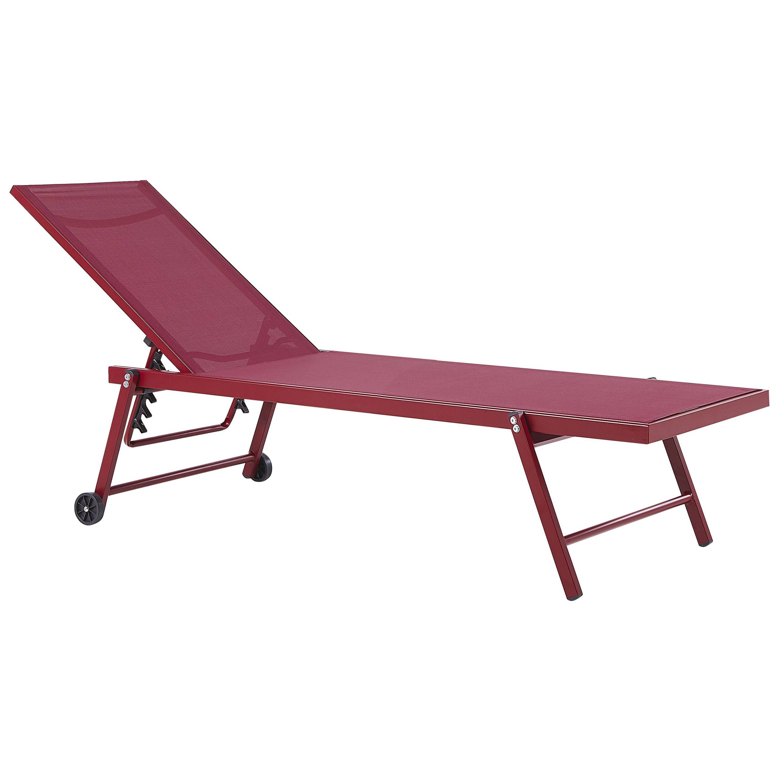 Beliani - Chaise longue Aluminium Rouge Bordeaux PORTOFINO - Beliani - Imagen 2
