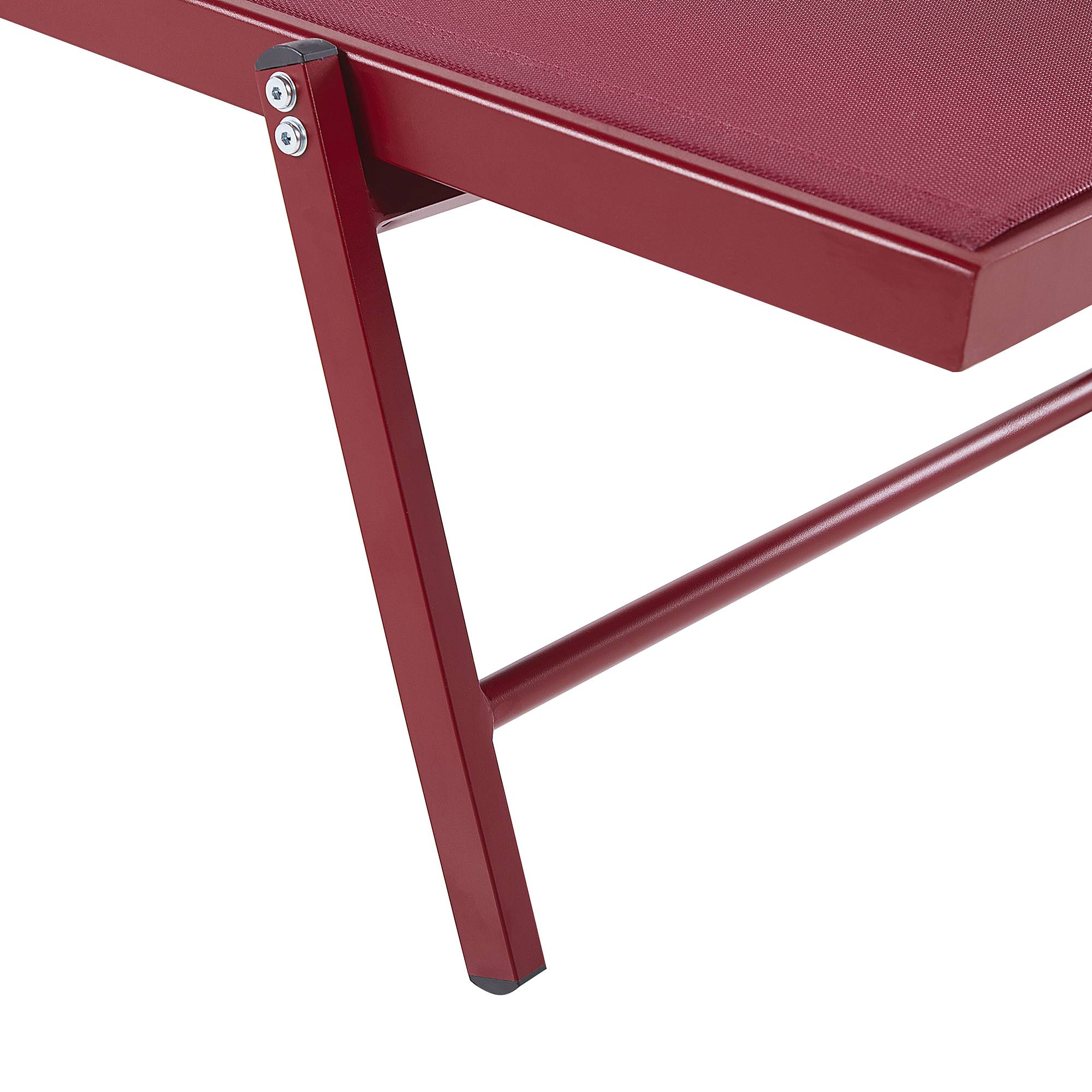 Beliani - Chaise longue Aluminium Rouge Bordeaux PORTOFINO - Beliani - Imagen 6
