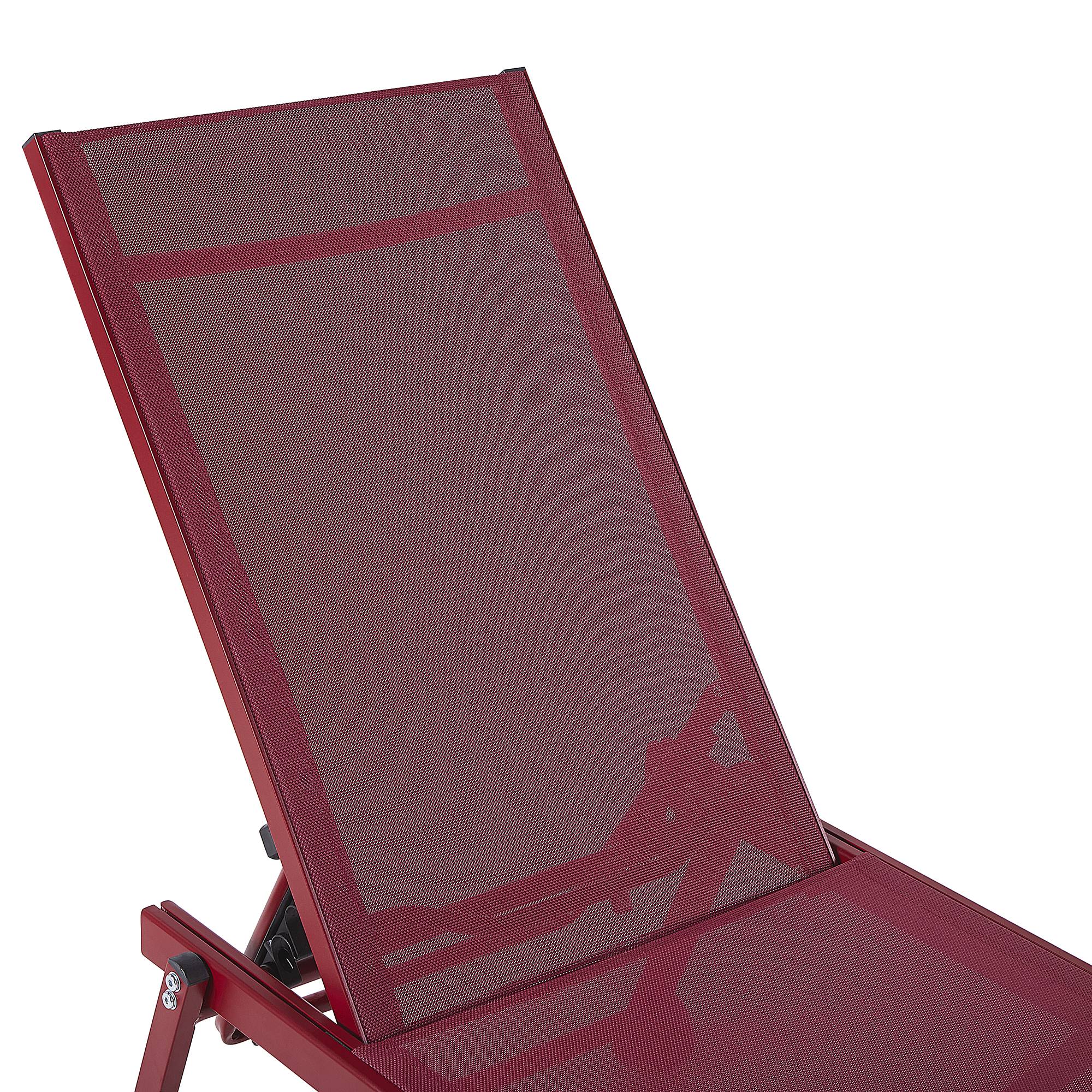 Beliani - Chaise longue Aluminium Rouge Bordeaux PORTOFINO - Beliani - Imagen 4