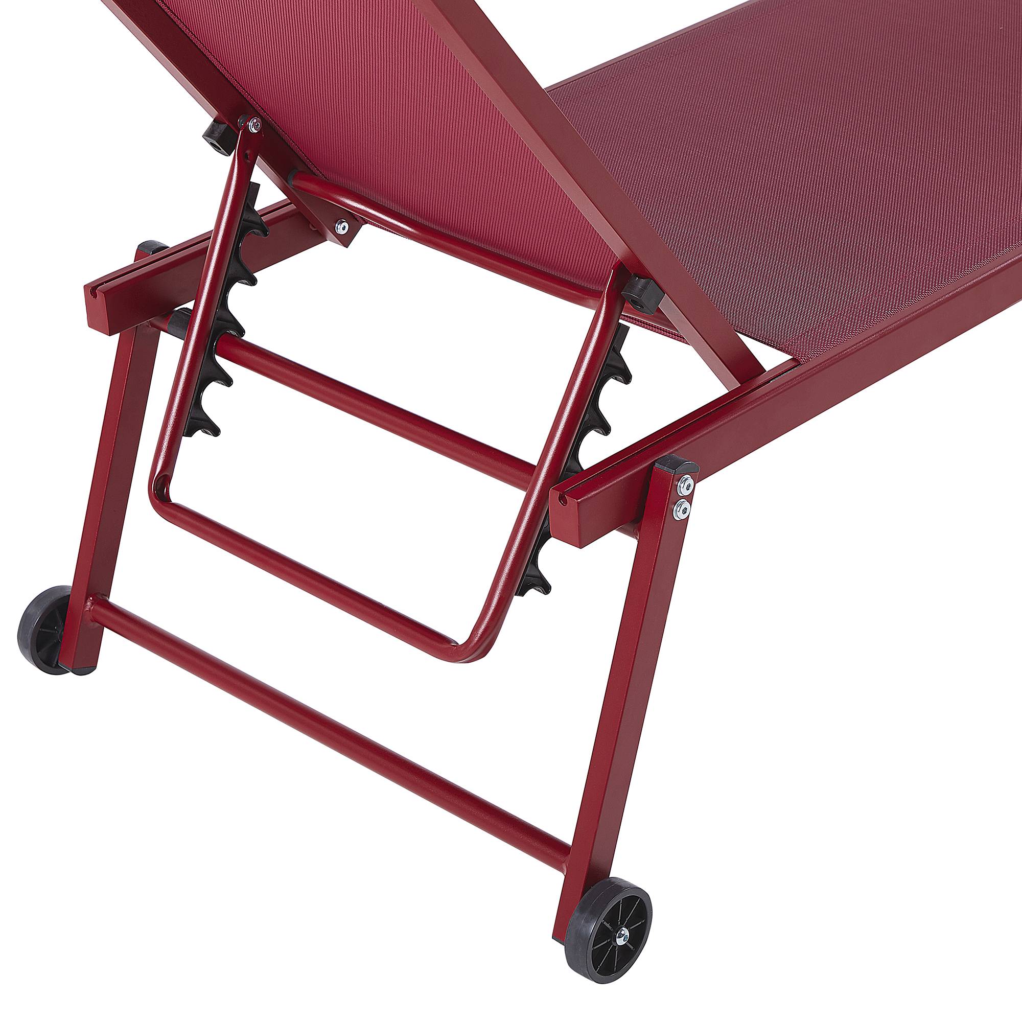 Beliani - Chaise longue Aluminium Rouge Bordeaux PORTOFINO - Beliani - Imagen 5
