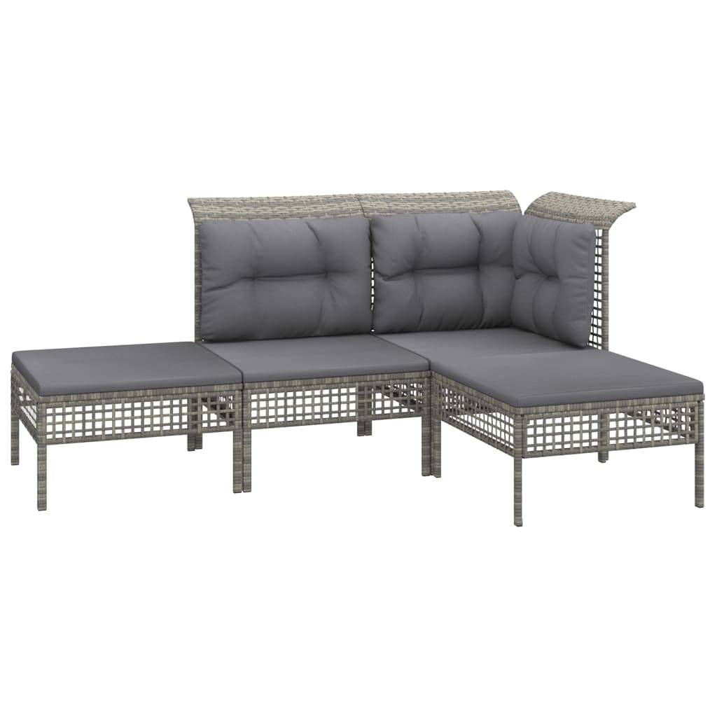 Vidaxl - Salon de jardin 7 pcs avec coussins Gris Résine tressée vidaXL 3187553 - Imagen 4