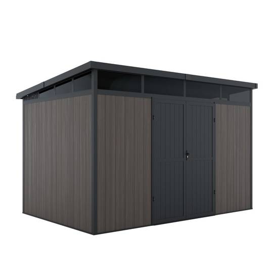 Direct Abris - Abri de Jardin Bois Composite 7,5m2 Gris 363x223x227cm EVORA - Cabane a Outils - Local a Vélo - Image 4