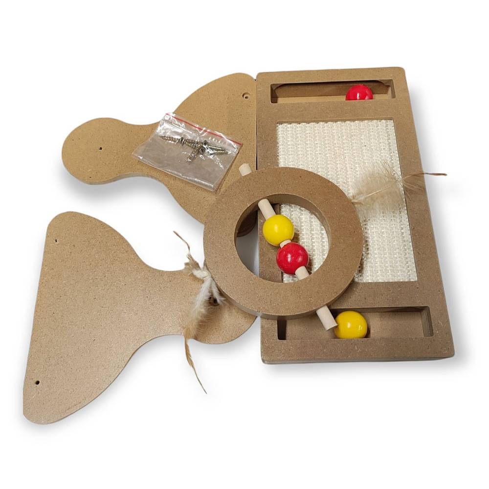 Jeux tumbler pour gratter, en bois 30 cm pour chat . - Image 3