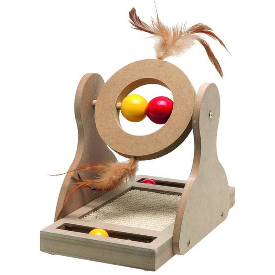 Jeux tumbler pour gratter, en bois 30 cm pour chat . - Image 1