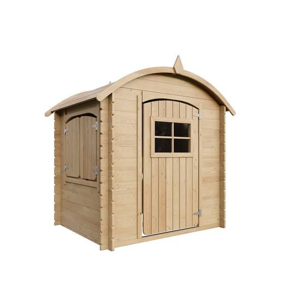 Timbela - Maison en bois pour enfants 112x146xH145 cm / 1.1 m² avec plancher - Maison jardin enfant exterieur bois - 19 mm d’épaisseur - Timbela M505 - Image 3