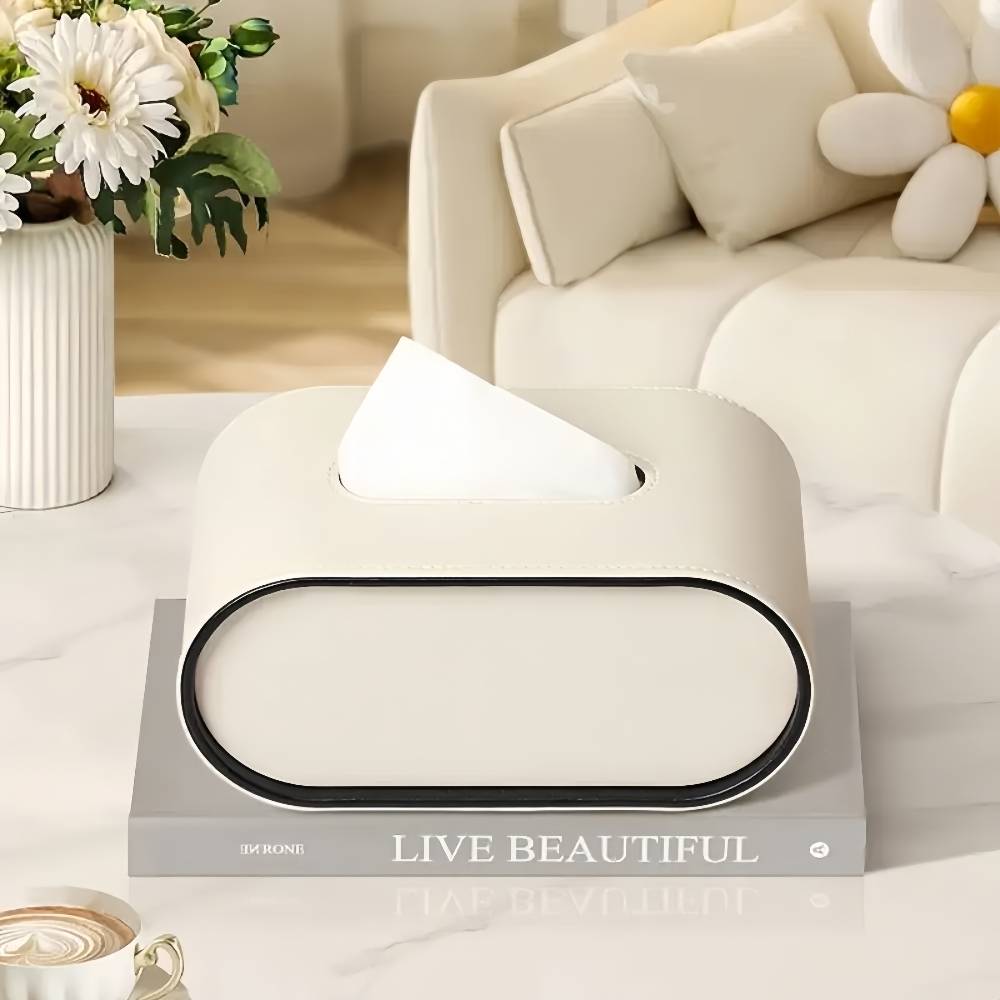 Boîte à Mouchoirs Rectangulaire Style Nordique – Design Minimaliste Élégant, Blanc Laiteux, Pour Boîtes Standard