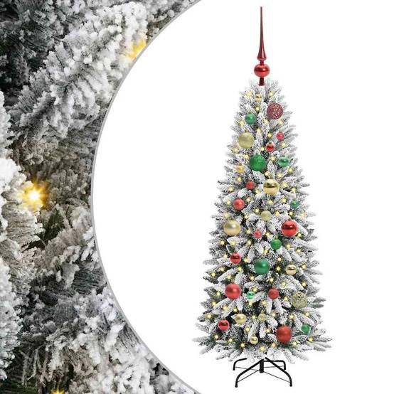 ComfortXL - Sapin de Noël Artificiel Blanc 120 cm Effet Neige, Lumineux avec 8 Modes d'Éclairage – ComfortXL Outdoor Living - Image 2