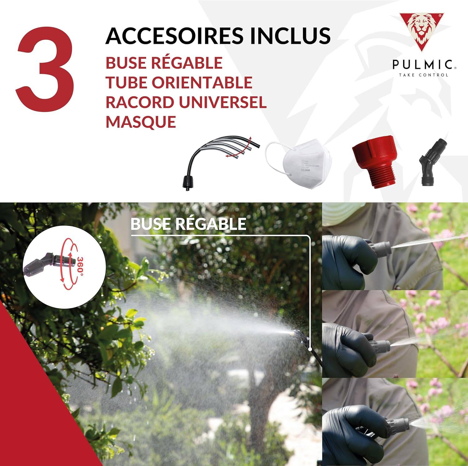 Pulmic Lance de Pulvérisation Télescopique 5 m d'Hauteur – Perche en Fibre de Verre Légère. Idéale pour le Démoussage, - Image 5
