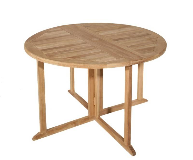 FUN - Table de jardin 4/5 personnes - à rabats papillon en bois Teck