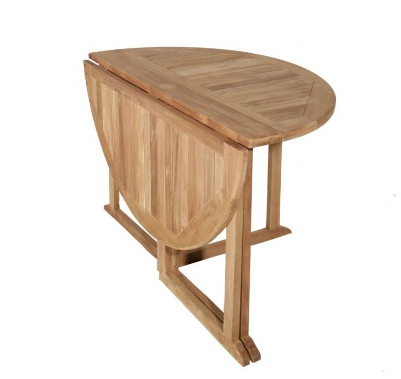FUN - Table de jardin 4/5 personnes - à rabats papillon en bois Teck - Image 4