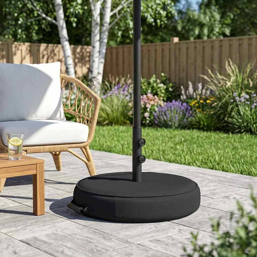 PANGIVO - Base de parasol acier noir 55 x 55 x 40 cm - PANGIVO