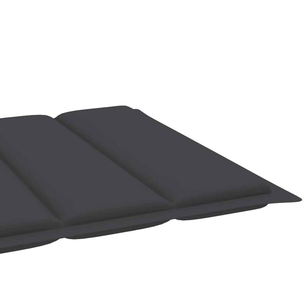 Helloshop26 - Lot de 2 transats chaise longue bain de soleil lit de jardin terrasse meuble d'extérieur avec coussin anthracite teck solide - Imagen 9