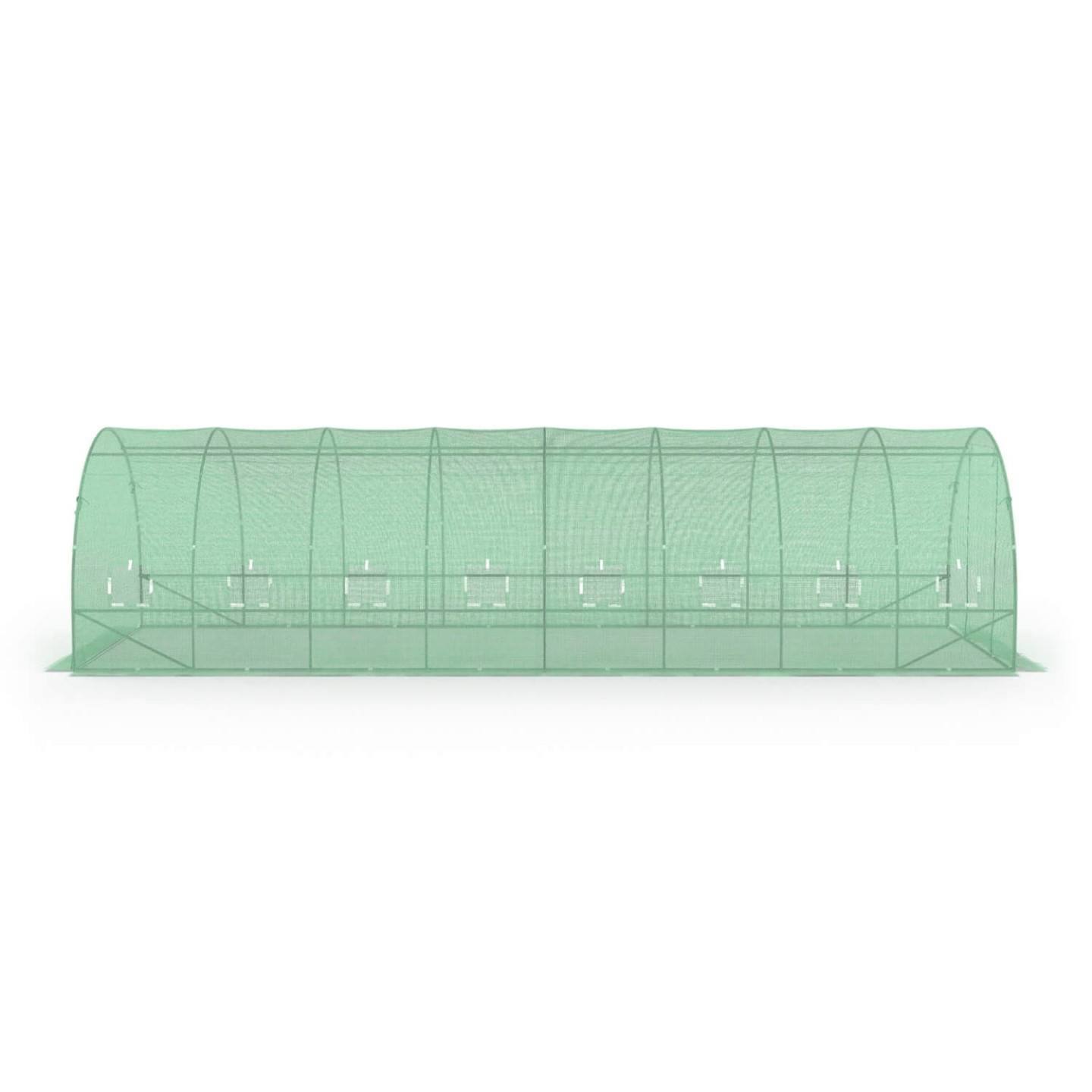 IDMARKET - Bâche de rechange pour serre de jardin tunnel 24m² 8 x 3 x 2 m anti-UV avec porte et fenêtres DES ANDES verte - Image 5