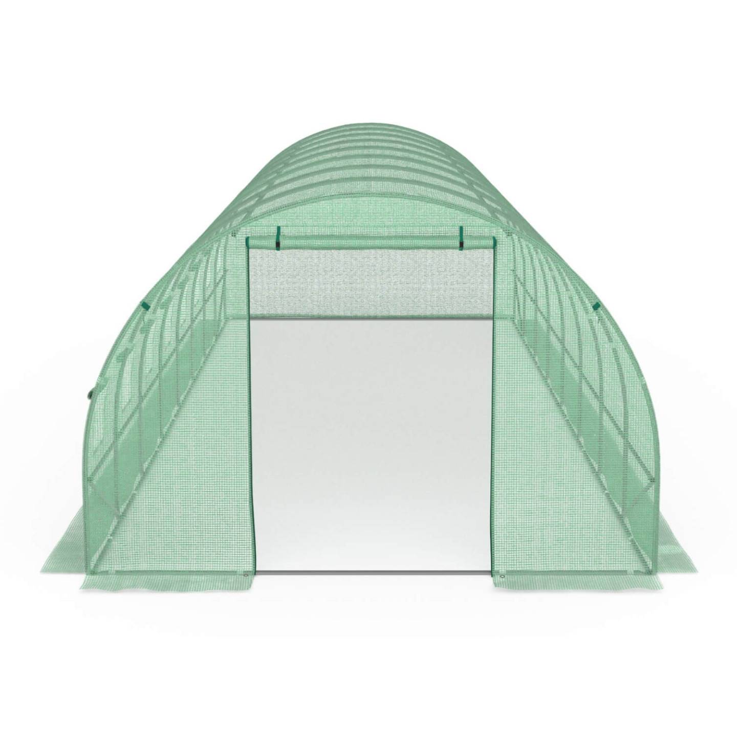 IDMARKET - Bâche de rechange pour serre de jardin tunnel 24m² 8 x 3 x 2 m anti-UV avec porte et fenêtres DES ANDES verte - Image 4