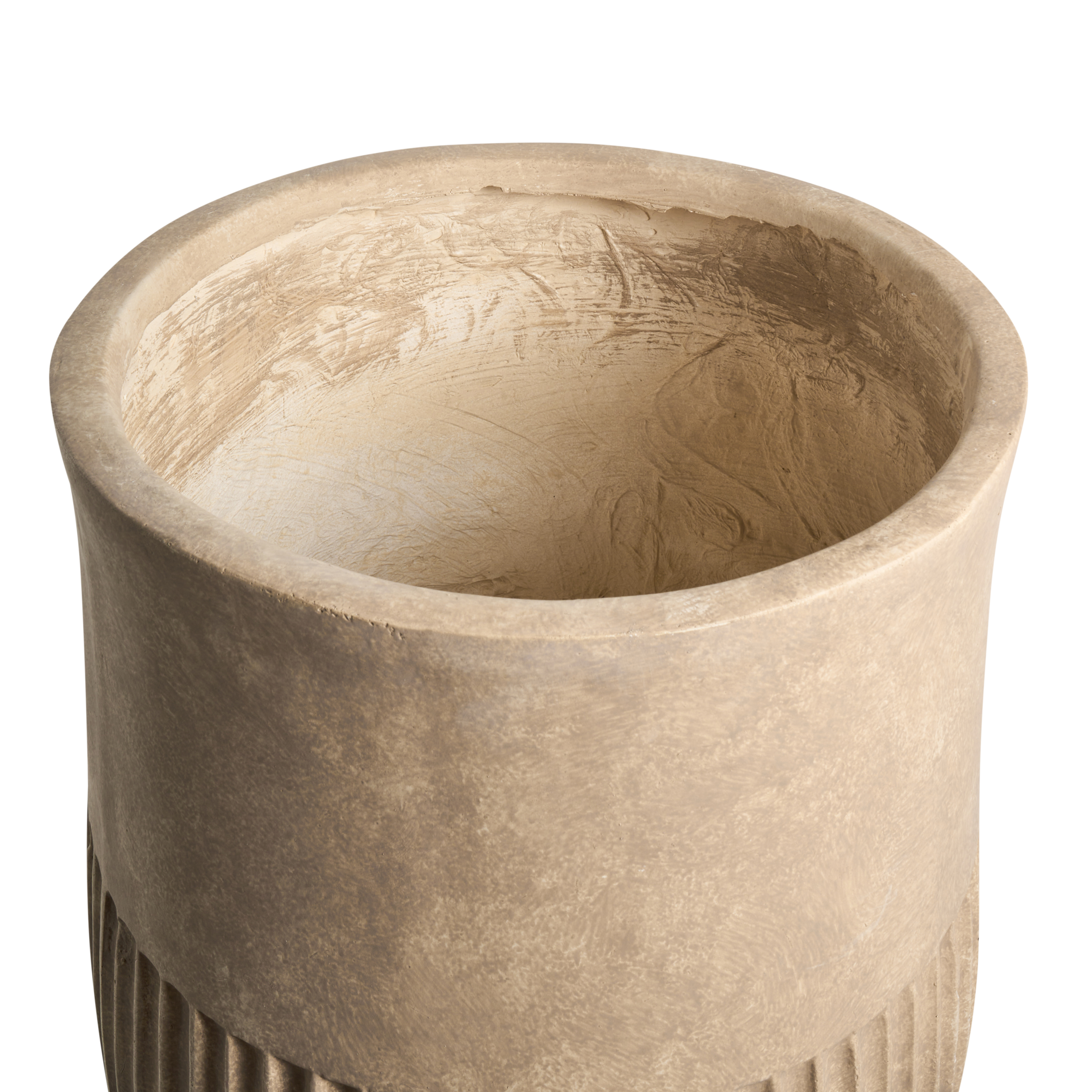 Cache-pot d'extérieur Fibre d'argile Beige PYLAROS - Beliani - Image 3